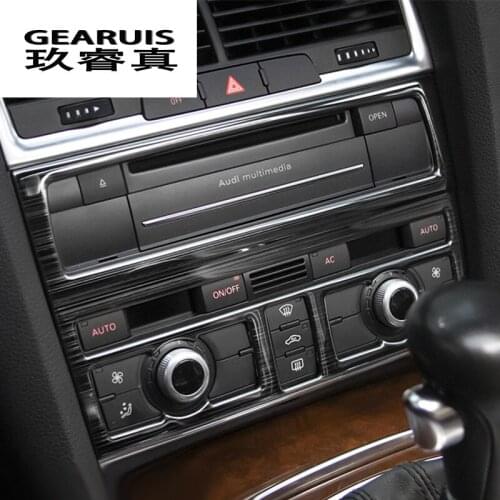 Car Styling Strip Air Conditioning CD Panel Decorative Cover Sitckers Trim For Audi Q7 stainless steel Auto interior Accessories