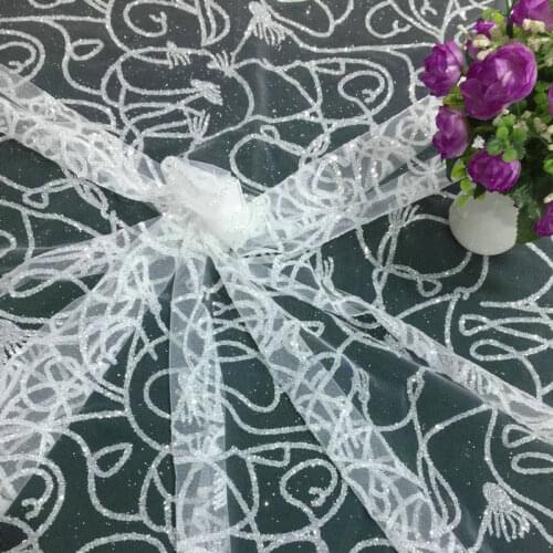 Glace 1M/lot off white bronzed shiny mesh fabric for stage dress accessories DIY materail TX1265