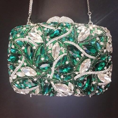 Big Black Rhinestone Evening Bag 11 Colors Women Crystal Party Clutches Fashion Female Gemstone Diamond Shoulder Messenger Bags