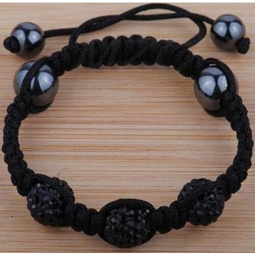 Black 10mm 3x Disco Ball Bead crystal Bracelet Free Shipping gdf23 Magnetic Handmade crystal Bracelets Jewelry