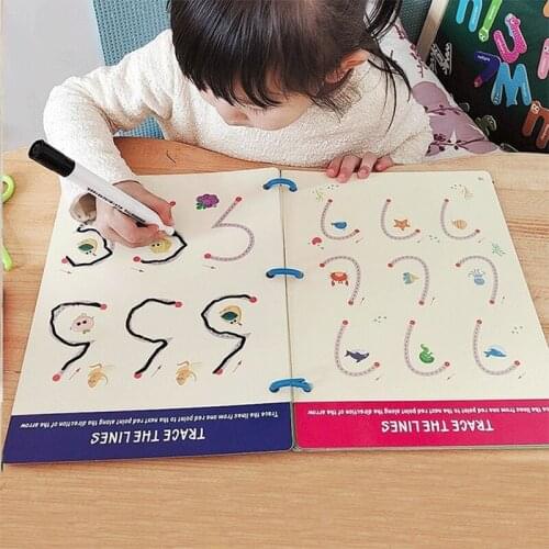 Montessori Children Toys Drawing Tablet DIY Color Shape Math Match Game Book Drawing Set Learning Educational Toys For Children