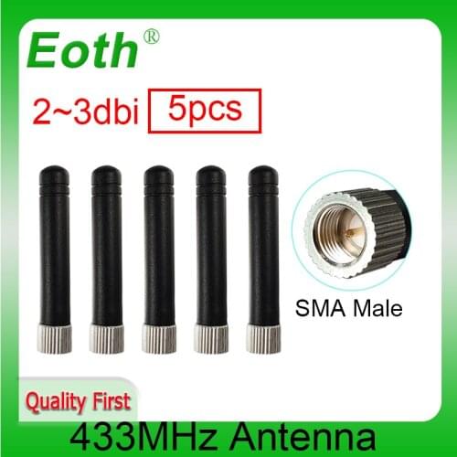 5pcs 433MHz Antenna 3dbi SMA Male Connector Plug 433 MHz Directional Antena Small Size 433m Antenne for Lorawan watermeter