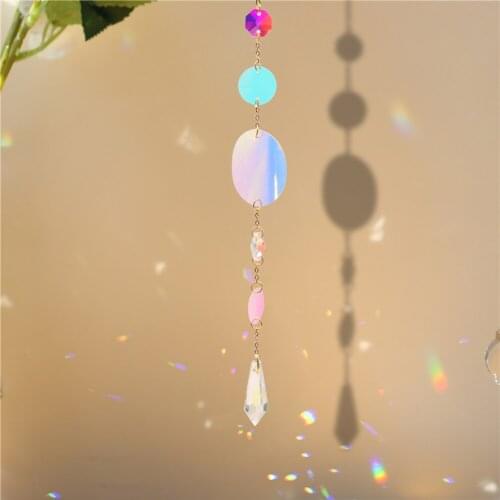 Crystal Hexagonal Diamond Prisms Hanging Rainbow Chaser Lighting Accessories for Window Curtains Pendant Car Decor