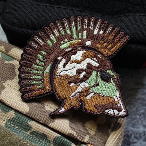 Camouflage Spartan Armor Warrior Full Embroidered Velcro Patch Armband Alien Tactical Military Badge For Clothes Backpack