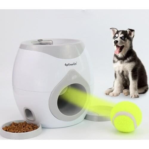 Dog Tennis Food Reward Machine with Pet Ball Thrower Slow Toys Among Feeder Smart Toy Interactive Suitable For Cats Dogs