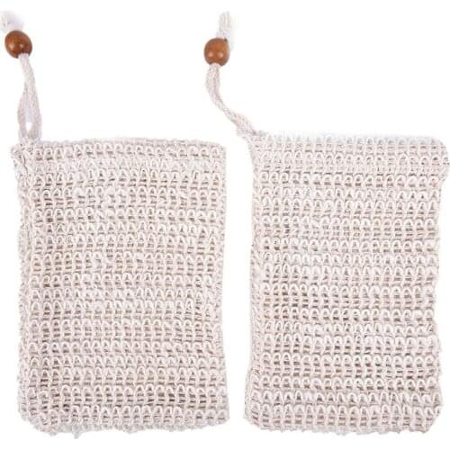 Massage Handbag Bathing Anti-Slip Sleeve Natural Cotton And Linen Soap Bath Products Bathed And Foamed Net Soap Bag Set