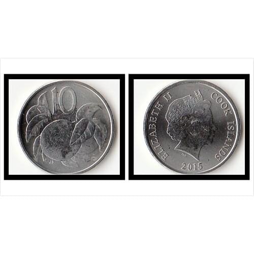Cook Islands 10 Cents Coins Oceania New Original Coin Collectible Edition Real Rare Unc Commemorative 2015 Edition