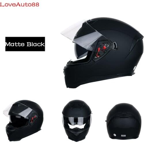 Motorcycle Helmet Full Face Professional Motorcycle Helmet Racing Helmet Modular Dual Lens Matte / Bright Black Safe Helmets