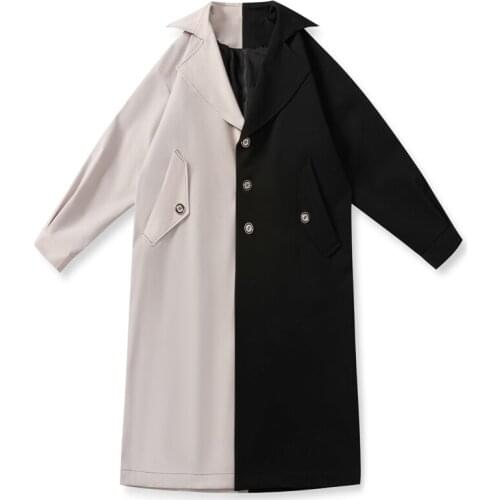 Spring/Autumn British Style Mens Casual Long Jacket Men Cardigan Overcoat Streetwear Pachwork Trench Coats Male M-3XL