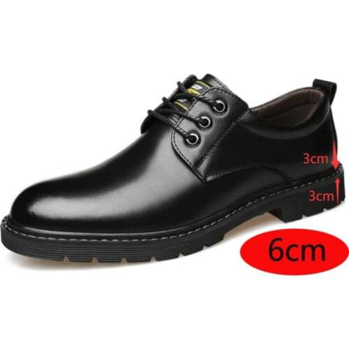 Men Casual Leather Shoes 6CM Increased Quality Mens Casual Sneakers Designer Bussiness Outdoor Shoes For Man Driving Work Shoe