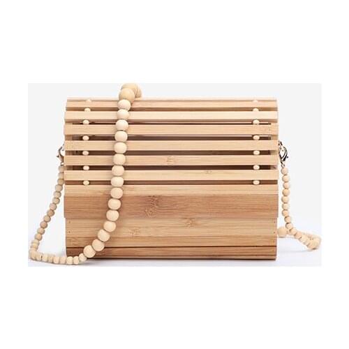 New in summer women square bamboo solid crossbody bag