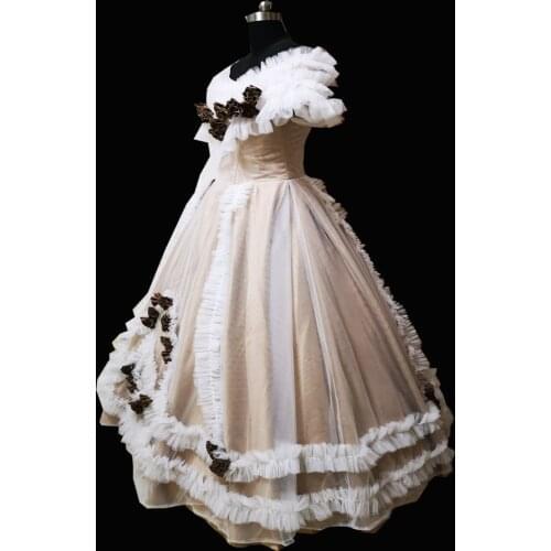 2020 New brown victorian Halloween Cosplay dress Colonial Georgian Renaissance Gothic Historical dress D-371