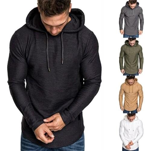 New Fashion Men Autumn Winter Casual Hoodies Tops Lightweight Long Sleeve Pullover Hooded Sweatshirt