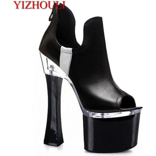 New crazy bride wedding shoes white black available single 18 cm high heels in selling fish mouth