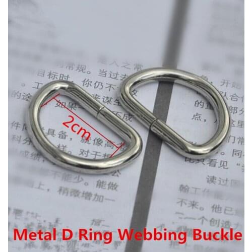 Wholesale 20pcs/lot 20mm Metal D type Ring Buckle hardwares accessories for Purse Bags and Handbag Fastener Free Shipping