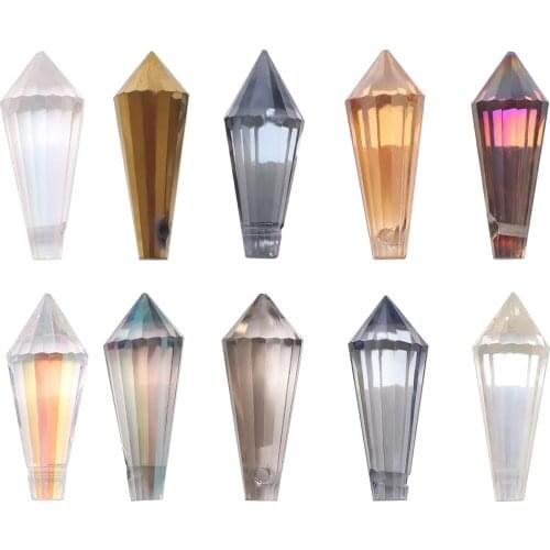 Pointed Drop Glass Beads For Jewelry Making Bulk 8X20MM Plate Tower Crystal Lampwork Beading Pendant Bracelets Charms DIY Crafts