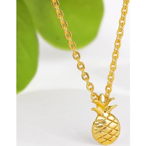 Stainless Steel Pineapple Necklaces For Women Men Gold Color Chain Male Female Pendant Necklace Fashion Jewelry Collier Femme