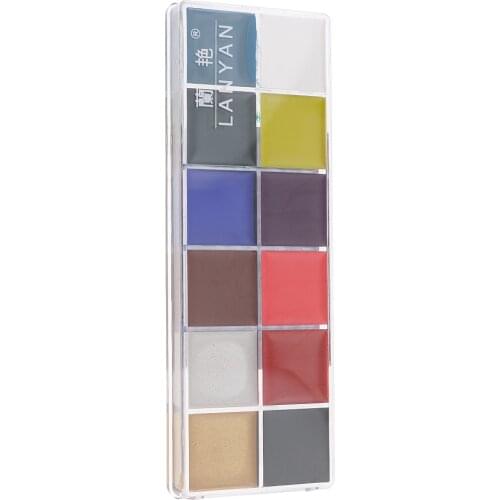 12 Colors Kids Adults Face Body DIY Painting Oil Art Palette Make Up Set for Halloween Party Costume Stage Theater
