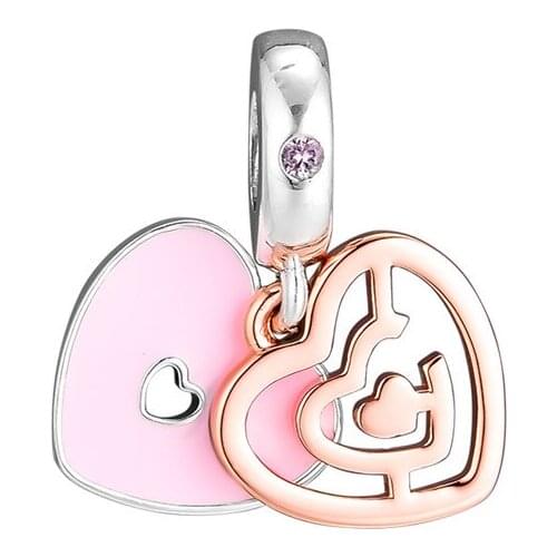 Rose Way to Love Hanging Charms For Woman Authentic 925 Silver Beads For Jewelry Making Fits European Bracelets Fashion Jewelry