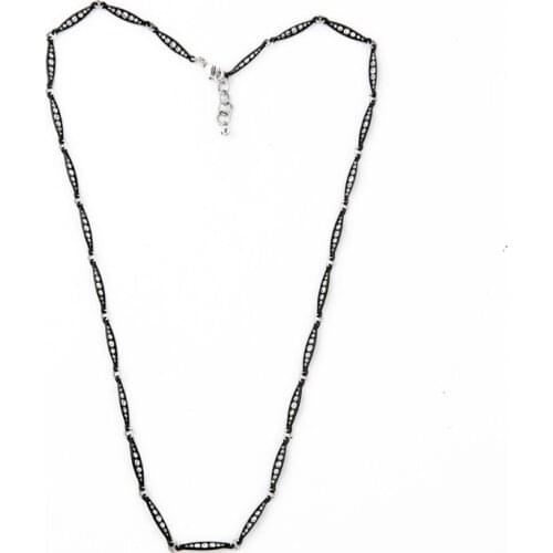 Bulk Price Clothis Chain Necklace Black Encrusted Crystal Newest Long Cool For Women Exaggerated Jewelry