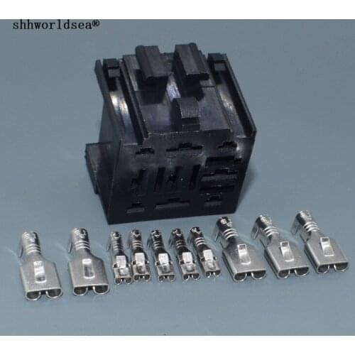 Shhworldsea 9 Pin Automotive Relay Connector Car Fuse Socket Electrical Plug With Terminals