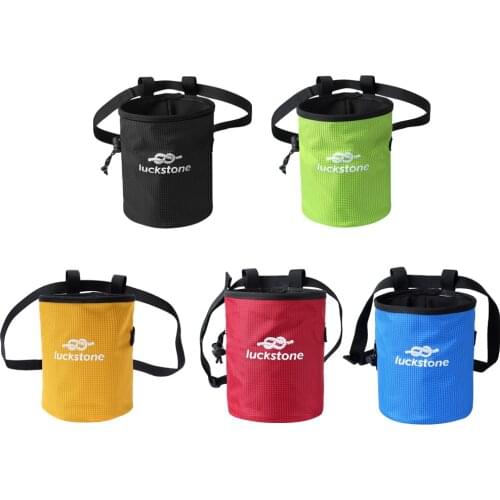Climbing Chalk Bag with Adjustable Quick-clip Belt & Drawstring Closure for Gymnastics Bouldering & Weight Lifting