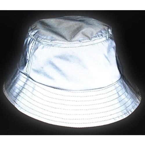 Aolamegs men women hip hop reflective bucket hat outdoor sporting high visibility bucket hats unisex casual fishing hat cap