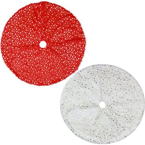 Star Printed Christmas Tree Skirt Plush Xmas Tree Carpet Floor Mat Merry Christmas Decorations Ornament New Year Home Decor Gift