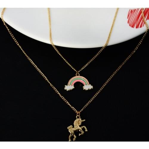 Unicorn Pendant Necklace Horse Designer Pendant for Women Jewelry Cute Animal Gold Choker Necklaces collar mujer pendentif femme