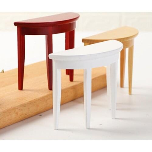 1:12 Miniature Dollhouse 3D Wooden Furniture Mini Half Porch Table Furniture Scene Model Decor Collection Gift