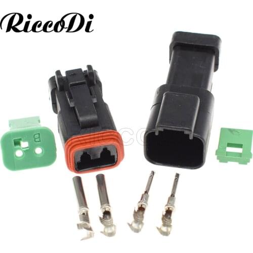1-20Sets DT04-2P-E005 DT06-2S-EP06 1.6mm Series Automotive Connector Automotive Waterproof Black Connector