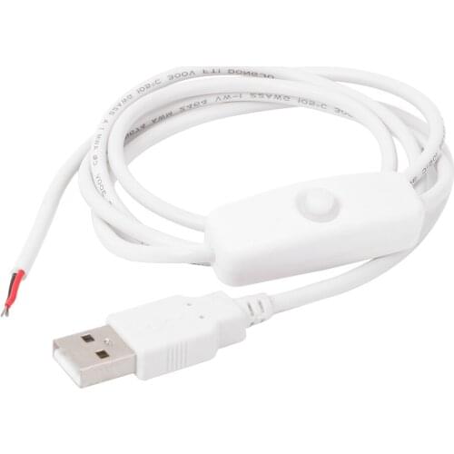 1m 5V USB Power Supply Cable 2 Pin Wire USB 2.0 Male Charger Charging Cord Extension DIY with ON/OFF Switch