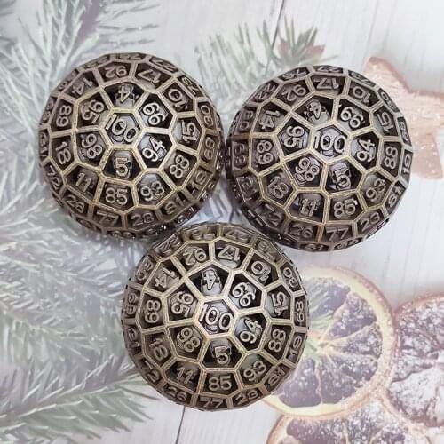 100 side metal hollowed-out dice, D100 polyhedron dice, DND dice,RPG dice set,D&D cube dice