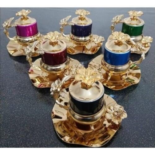 12 piece 6 personality Lux trend elegant gold color Turkish Coffee cup Set Turkish Coffee Sets Tea Espresso