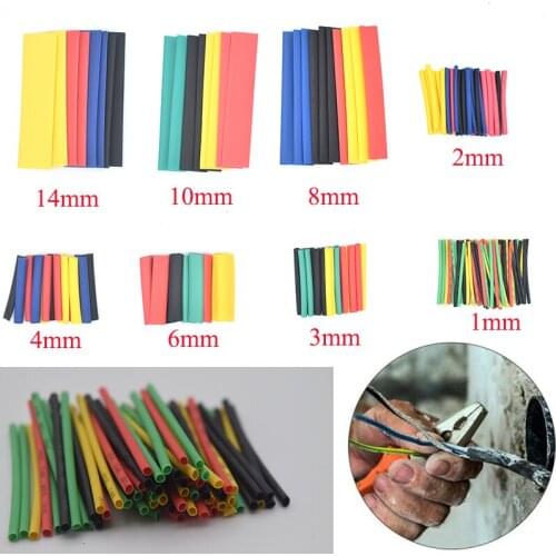 127/164pcs Heat Shrink Tubing Polyolefin Electrical Wrap Wire Cable Sleeves PE Insulation 2:1Shrinkable Tube Assortment Kit