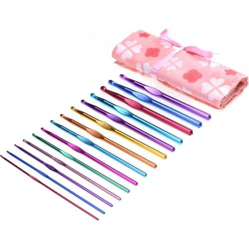 14Pcs/Set 2.0~10mm Multicolor Crochet Hook Women Home Yarn Knitting Needles Weave Yarn Knitting Crochet Hooks DIY Craft CH008-C1