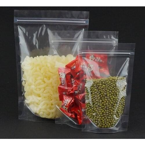 20*30cm, 100pcs/lot Stand up Highly transparent ziplock bag-reclosable ormosia zipper storage pouch, food bags