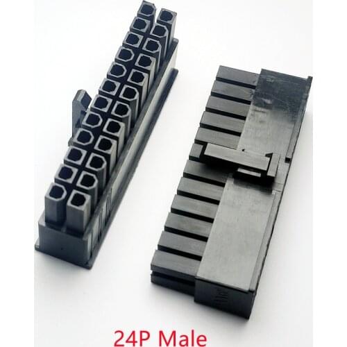 20PCS/1LOT 5557 4.2mm black 24P 24PIN male for PC computer ATX motherboard power connector plastic shell Housing
