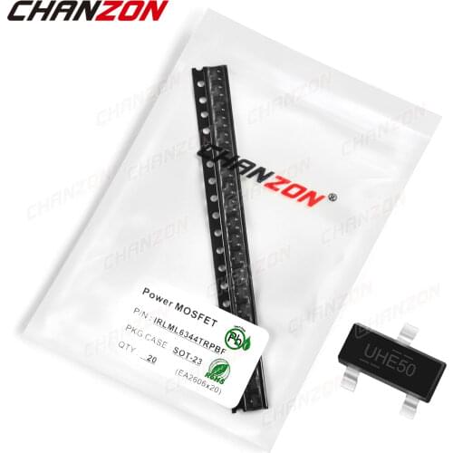 20Pcs IRLML6344TRPBF SOT-23 Power SIC Mosfet Transistor Bipolar Junction BJT Powerful Tube Fets SMD 5A 30V Integrated Circuits
