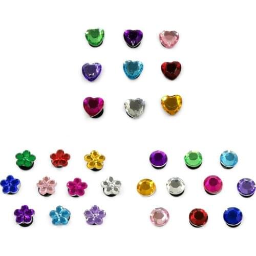 50PCS/lot fashion flower crystal PVC Shoe Charms Shoes Accessories Shoe Ornaments Fit For Clogs Shoes promotional gift