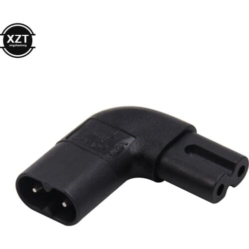 8 IEC 320 IEC320 iec C7 to C8 Adapter 90 Degree Left/Right Angle AC Power Adapter Male to Female Converter Extension Connector