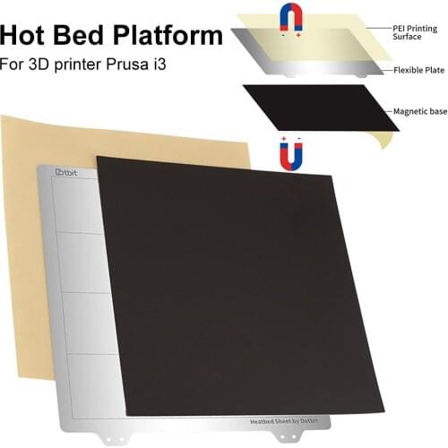 3D Printing Accessories Ender 3 Pro Hot Bed Platform 235X235Mm Steel Plate + Magnetic Sticker B Surface + Pei For Creality Ender