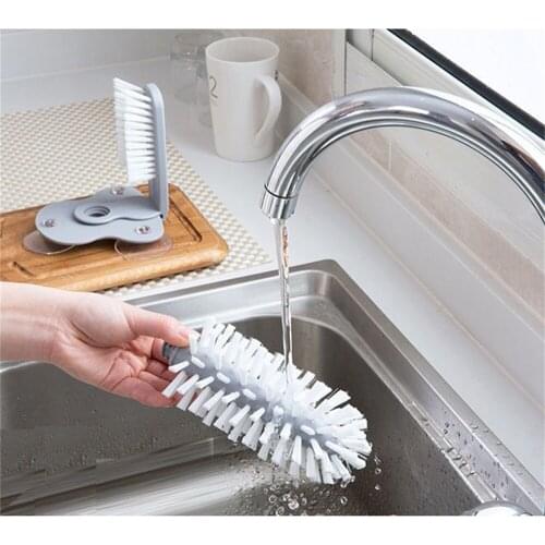 Cleaning Brush Cup Bottles Sink Kitchen Accessories Water Scrubber Wine Suction Cleaning Cup Brush Drop Ship Glass Cleaner