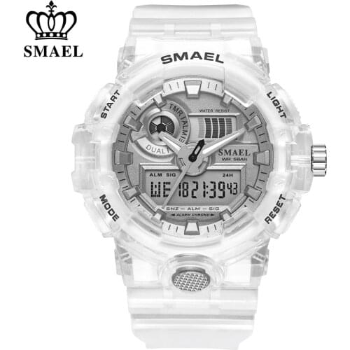 SMAEL Sport Watch Men Waterproof Top Brand Digital Watches Quality Plastic Watch Band Dual Display Wristwatch Relogio Masculino