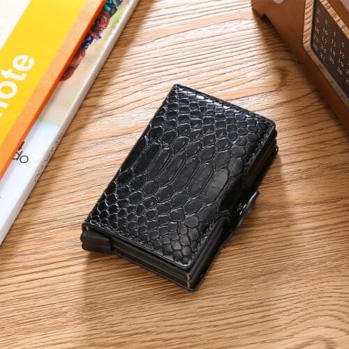 Bycobecy 2 Case Rfid Credit Card Holder Pop Up Wallet Men Aluminum Metal Carteira Card Protector Bag Travel Minimalist Wallet