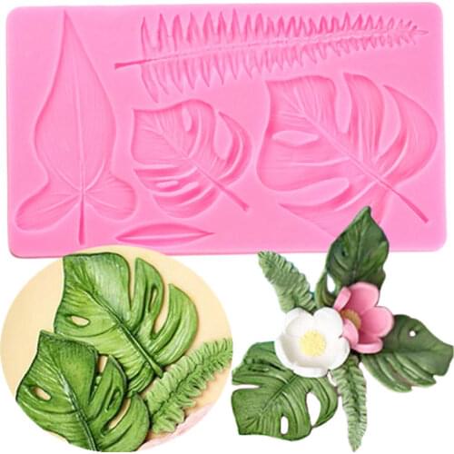 Tree Leaf Cake Border Silicone Mold Leaves Fondant Cake Decorating Tools DIY Cupcake Baking Candy Clay Chocolate Gumpaste Moulds