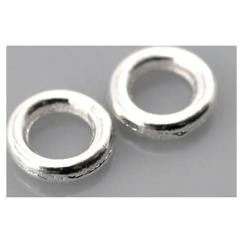 DoreenBeads Zinc metal alloy Closed Soldered Jump Rings Round silver color Plated 4mm( 1/8") Dia, 250 PCs new