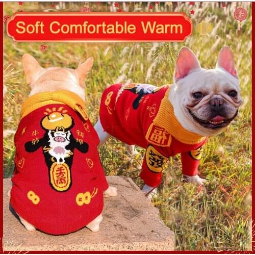 Fadou thickened double layer warm cotton coat New Years wool big dog dog scarf pet clothing supplies winter for cat
