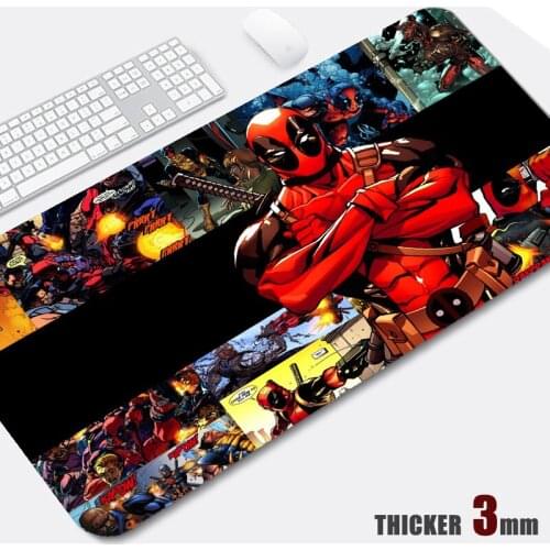Hero Mouse Pad Gamer Office Desk Mat Deadpool Gaming Accessories Large Natural Rubber XXL Pad Stitched Edges 3mm