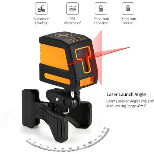 2 Lines Red/Green Laser Level Slash+Self-leveling Horizontal Vertical Cross Line Laser Level Household Construction Tools